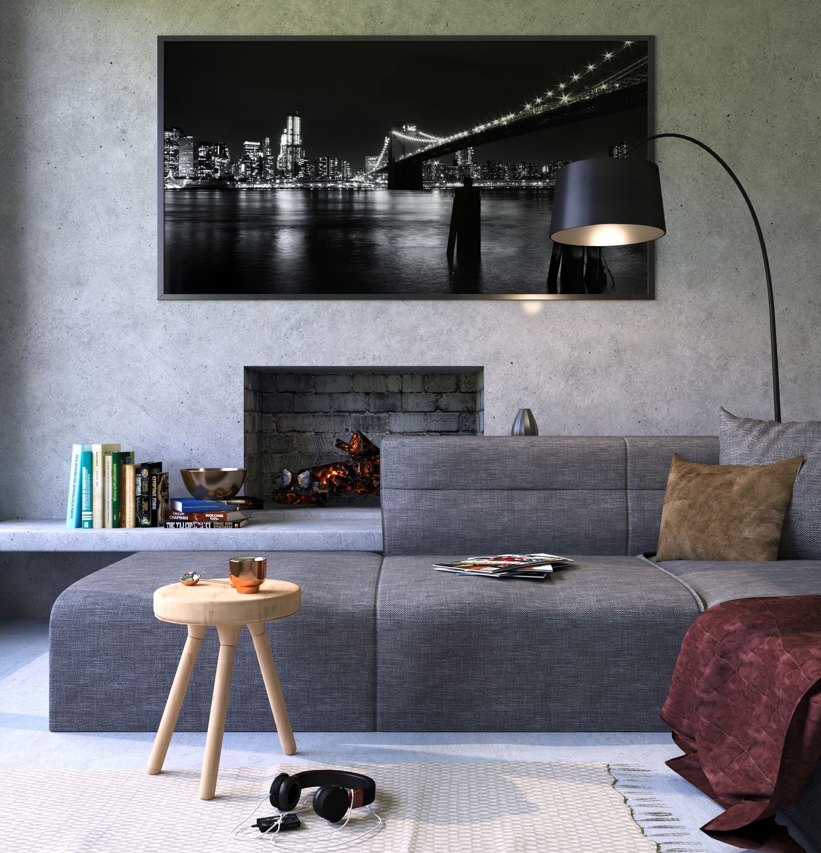 Phòng khách hiện đại rộng rãi phù hợp đặt loa Devialet Phantom